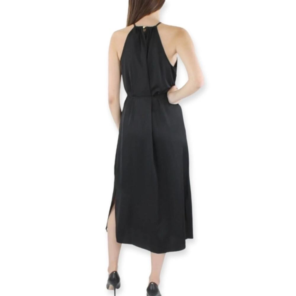 INC Black Halter Midi Dress Belter Waist Sleeveless Classic Chic Elegant 14 NWT - Picture 6 of 12